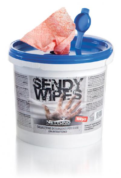 Nettuno 100 Sendy Wipes in Dispenser Bucket