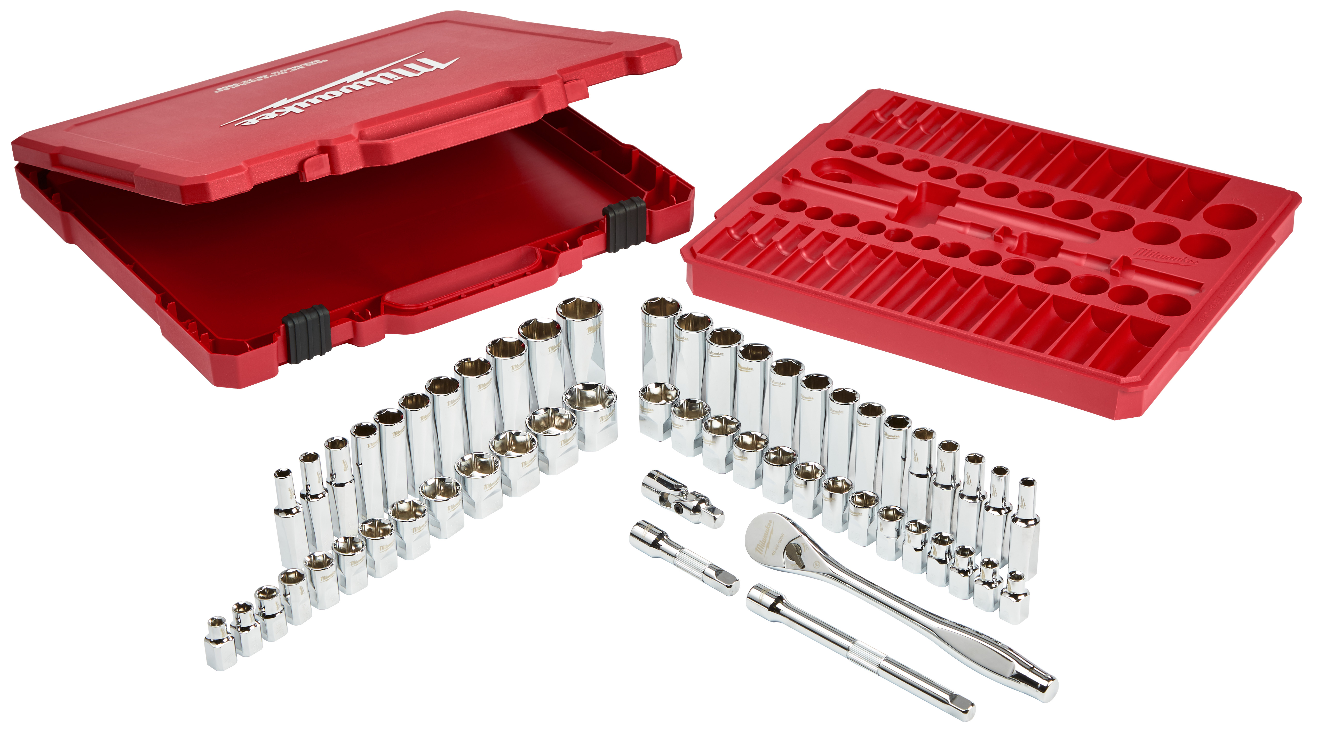 3/8 in. Drive Ratchet & Socket Set - SAE & Metric - 56 Piece