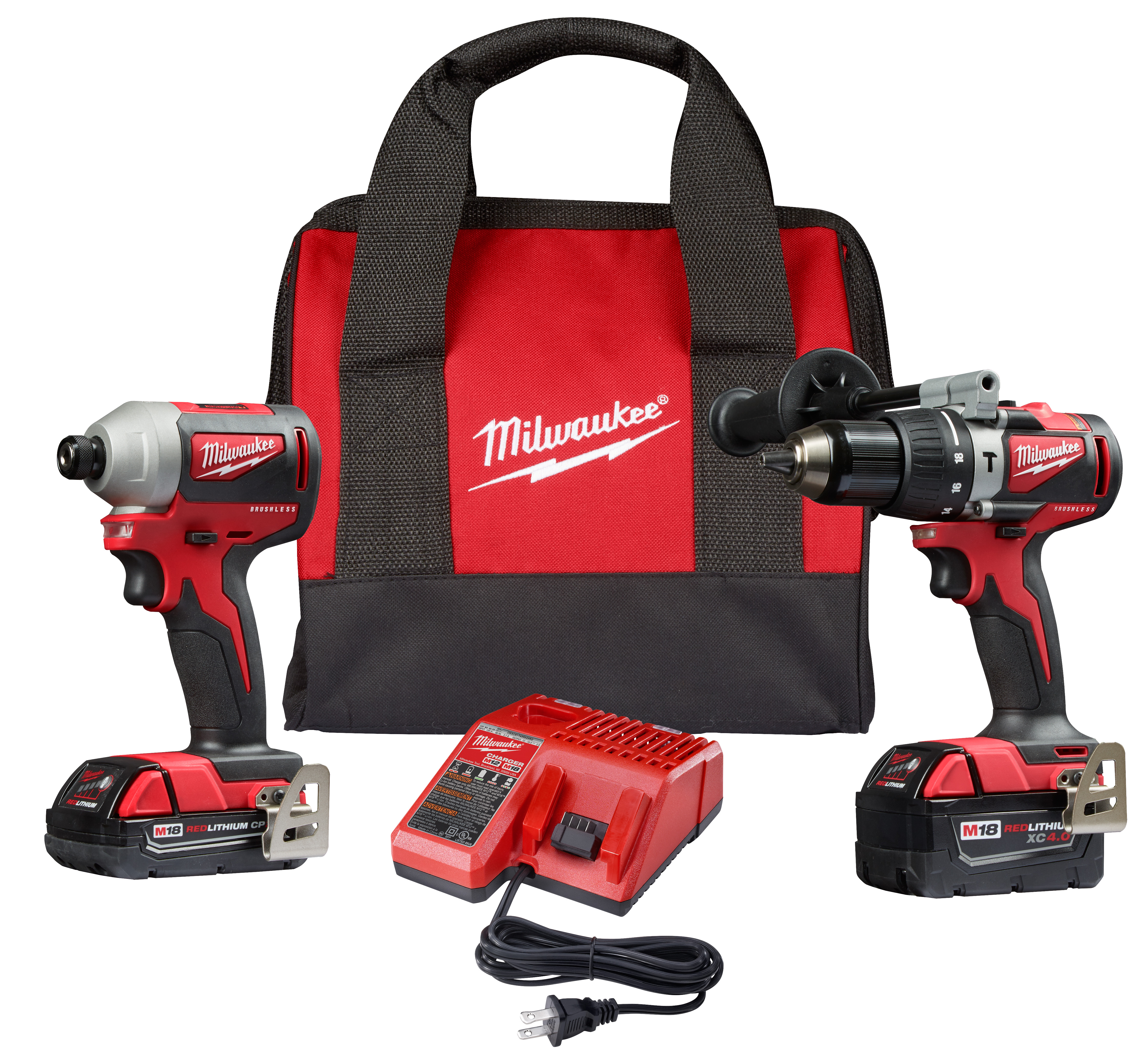 M18 18 Volt Lithium Ion Brushless Cordless Hammer Drill/Impact Driver Combo Kit