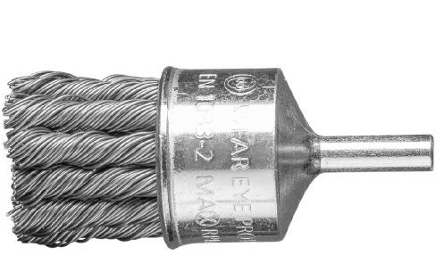 Knot Wire End Brush PSF 1" Dia. .020 Carbon Steel 1/4" Shank - BOX QTY 10