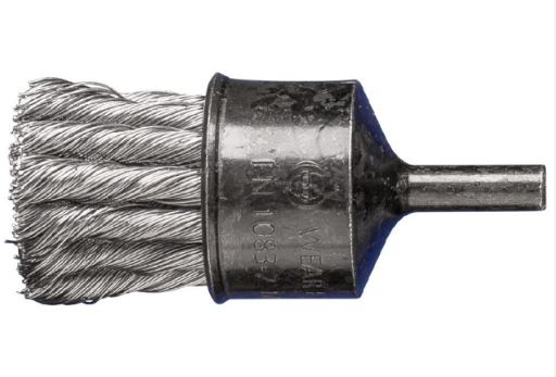 Knot Wire End Brush PSF 1" Dia. .014 Stainless Steel 1/4" Shank - BOX QTY 10