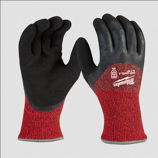 Cut Level 4 Winter Dipped Gloves - Size Large - 6 Pack
