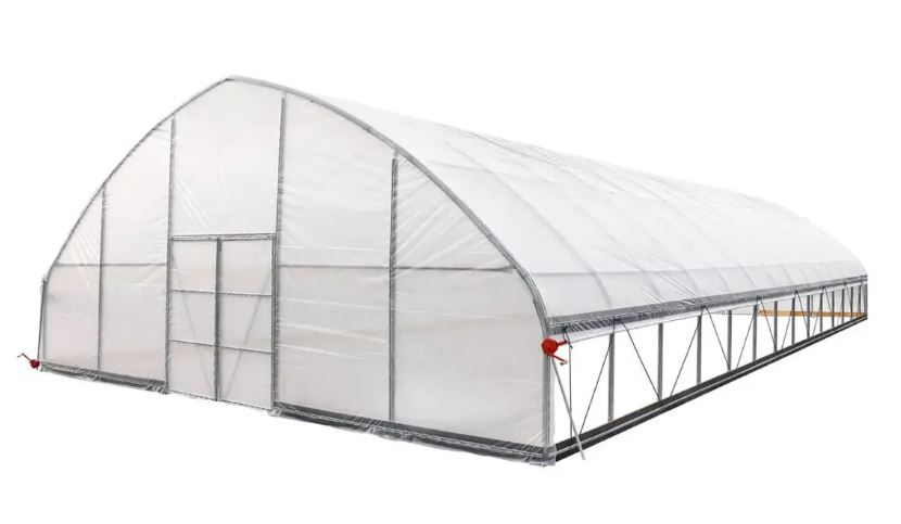 30' x 60' Commercial Tunnel Greenhouse with 6 Mil Clear Poly Covers