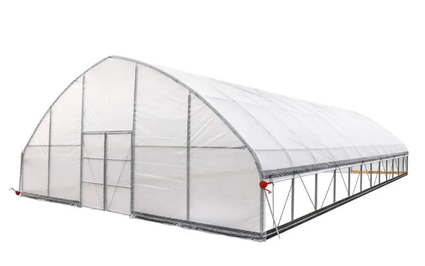30' x 50' Commercial Tunnel Greenhouse with 6 Mil Clear Poly Covers 