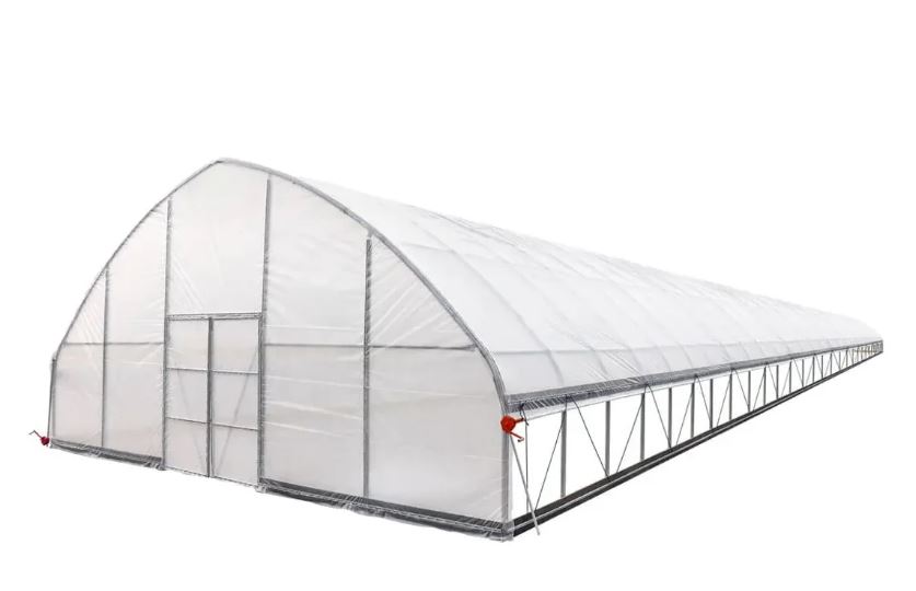 30' x 120' Commercial Tunnel Greenhouse with 6 Mil Clear Poly Covers