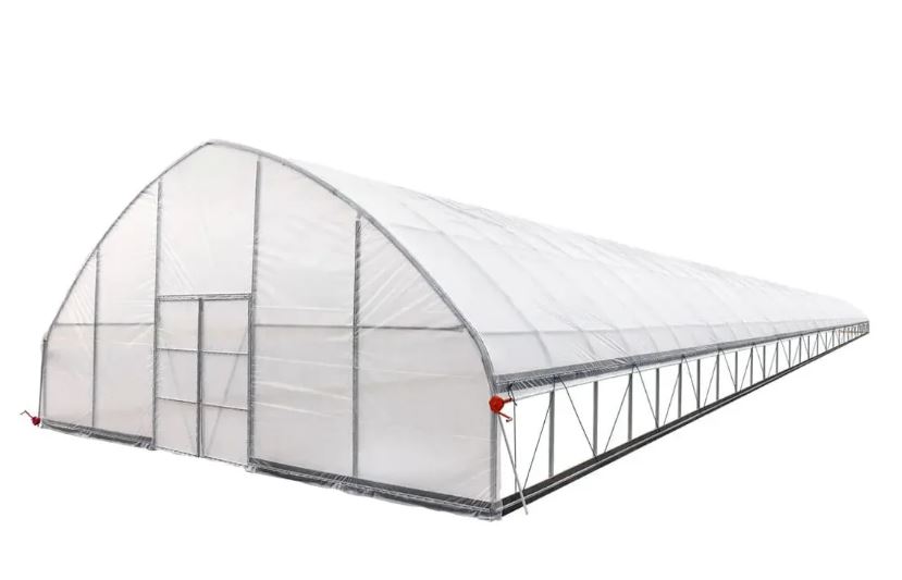 30' x 100' Commercial Tunnel Greenhouse with 6 Mil Clear Poly Covers