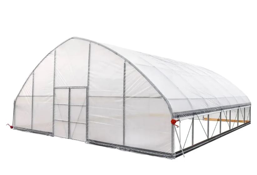 30' x 30' Commercial Tunnel Greenhouse with 6 Mil Clear Poly Covers