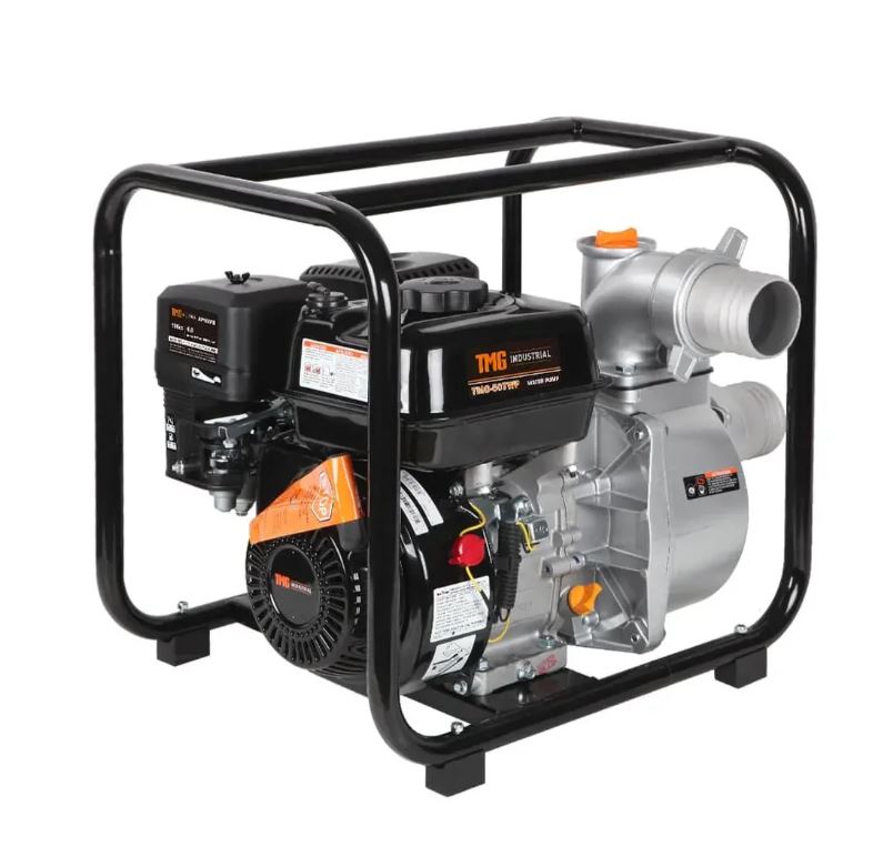 132 GPM 2" Semi-Trash Water Pump with 6.5 HP Gas Engine