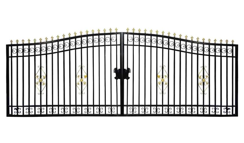 88-ft Bi-Parting Ornamental Wrought Iron Gate & Fence