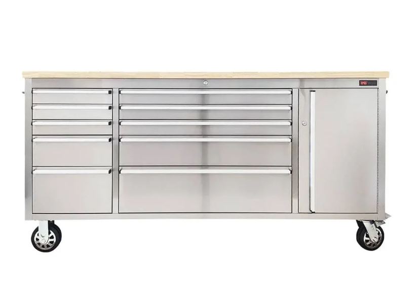 72" Stainless Steel Rolling Workbench