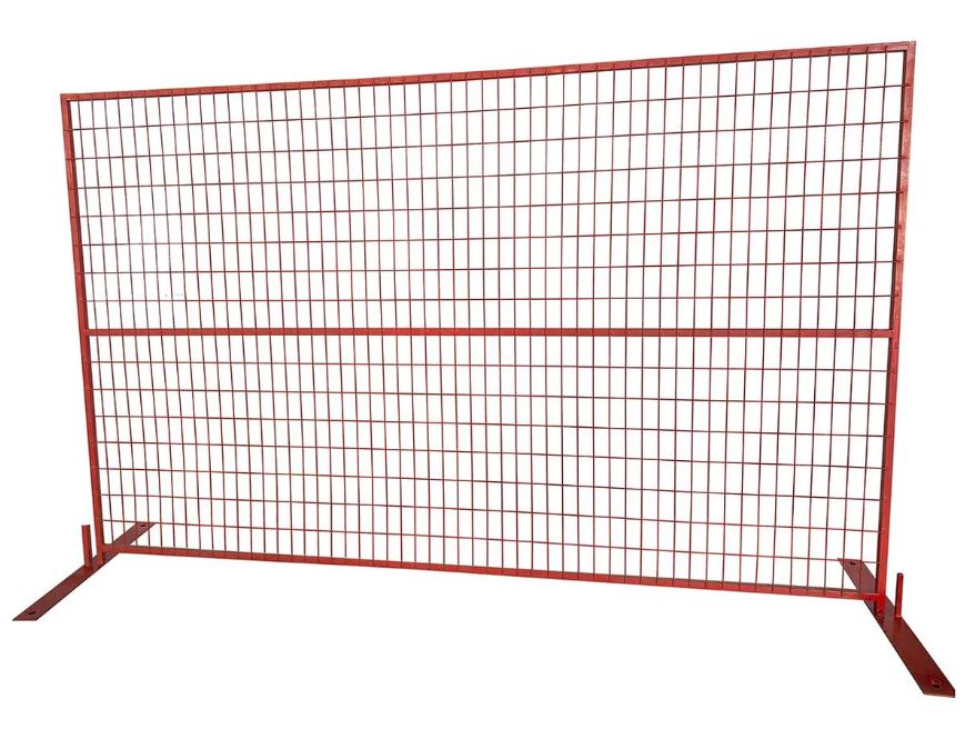 6’ x 10’ Temporary Construction Fence Panel w/Top Clips & Base Feet