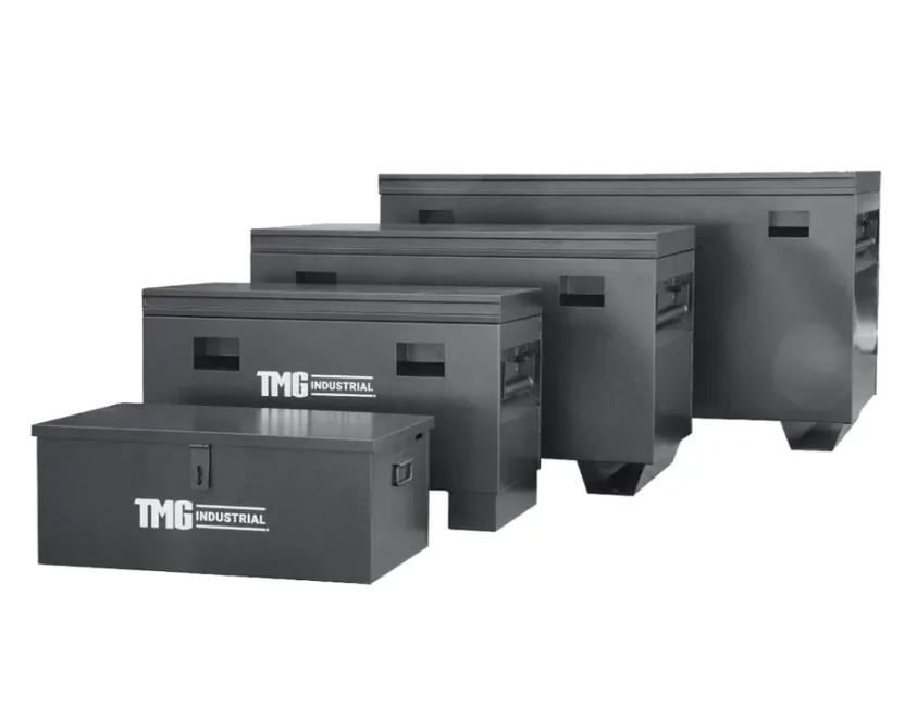 Construction Job Site Steel Storage Boxes, Set of 4