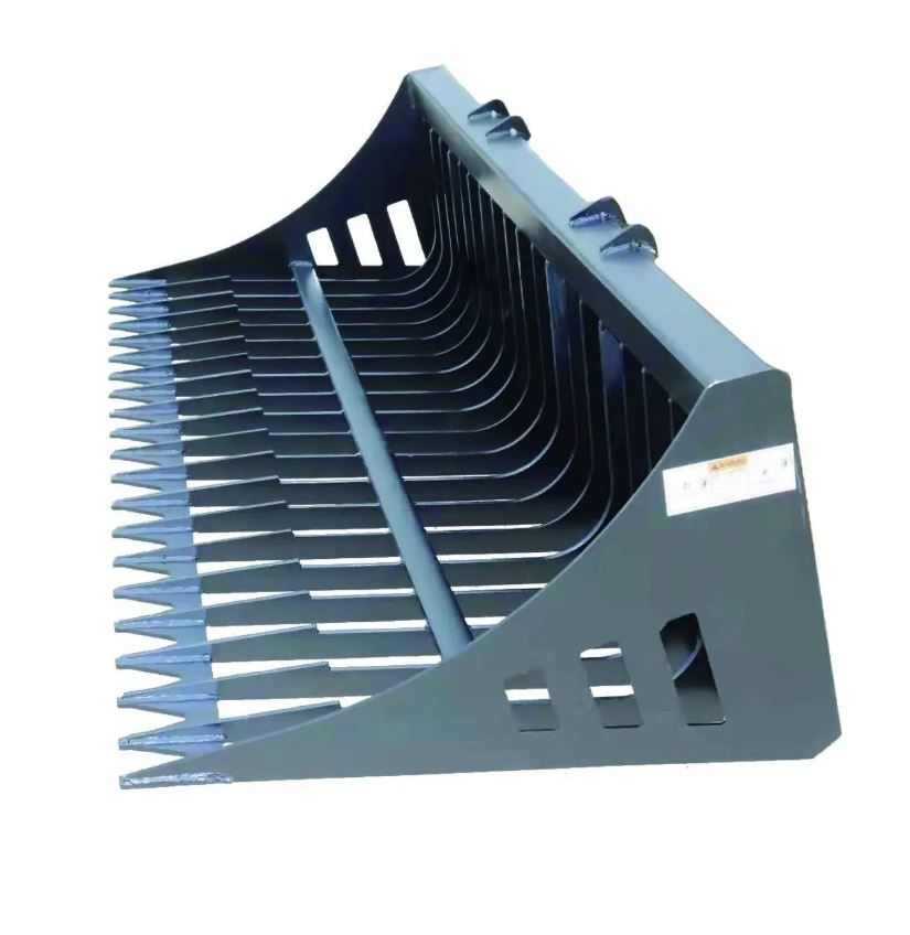 78" Skid Steer Rock Skeleton Bucket Attachment