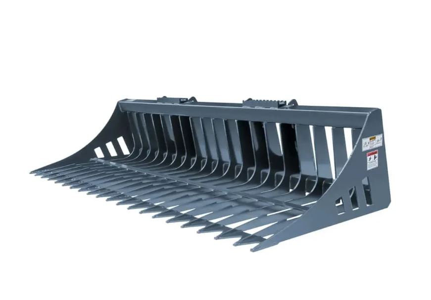 84" Skid Steer Rock Skeleton Bucket Attachment