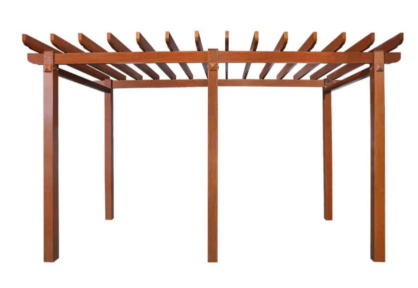 TMG LIVING 10' x 20' Wood Grain Aluminum Pergola