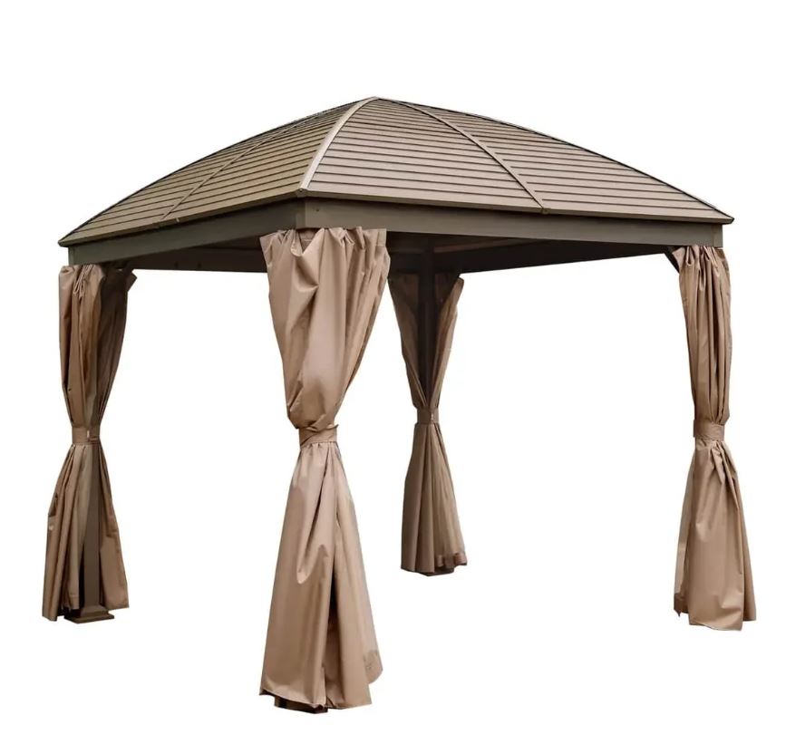 10' x 10' Hardtop Curved Steel Roof Patio Gazebo - BB