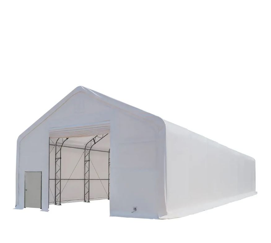 30' x 80' Dual Truss Storage Shelter with Heavy Duty 17 oz PVC Cover - BA 