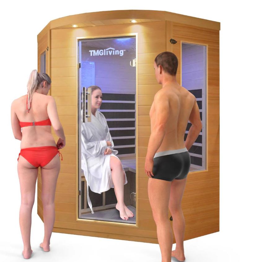 TMG LIVING 3 Person Corner Indoor FAR Infrared Sauna Room