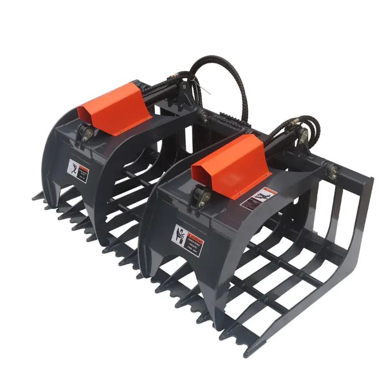 72" Skid Steer Rock Skeleton Grapple Attachment