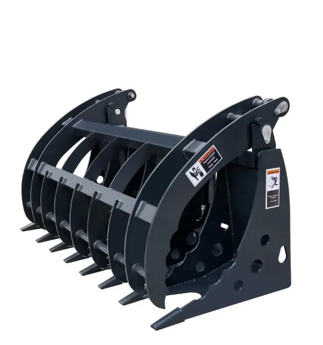 72" Skid Steer Root Rake Clamshell Grapple