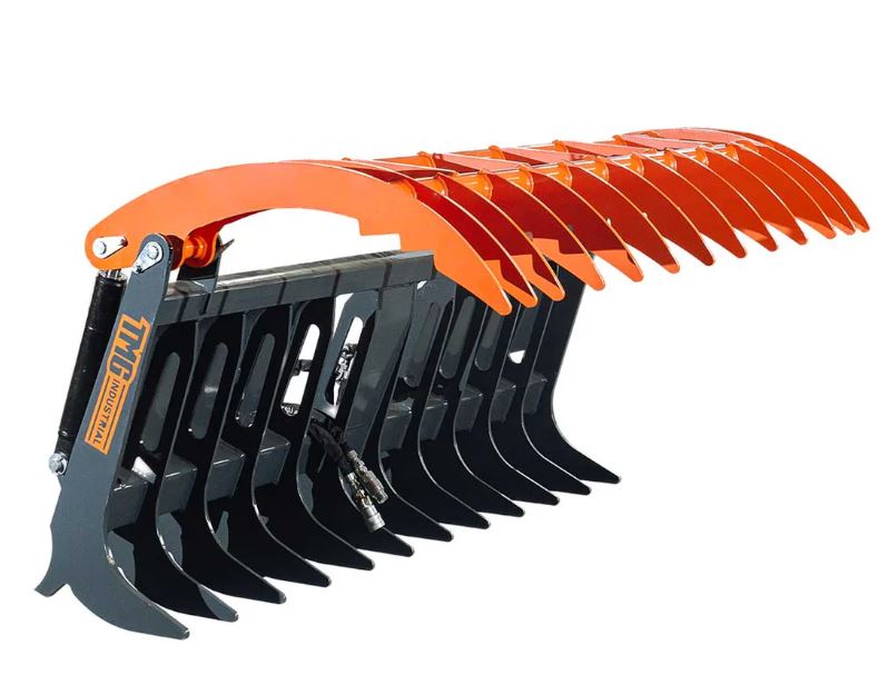 Skid Steer Skeleton Root Rake Grapple