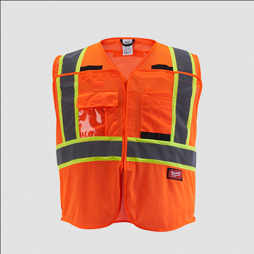 Class 2 High Visibility Mesh Safety Vest - Compliance - ANSI & CSA - Breakaway - Small/Medium - Orange