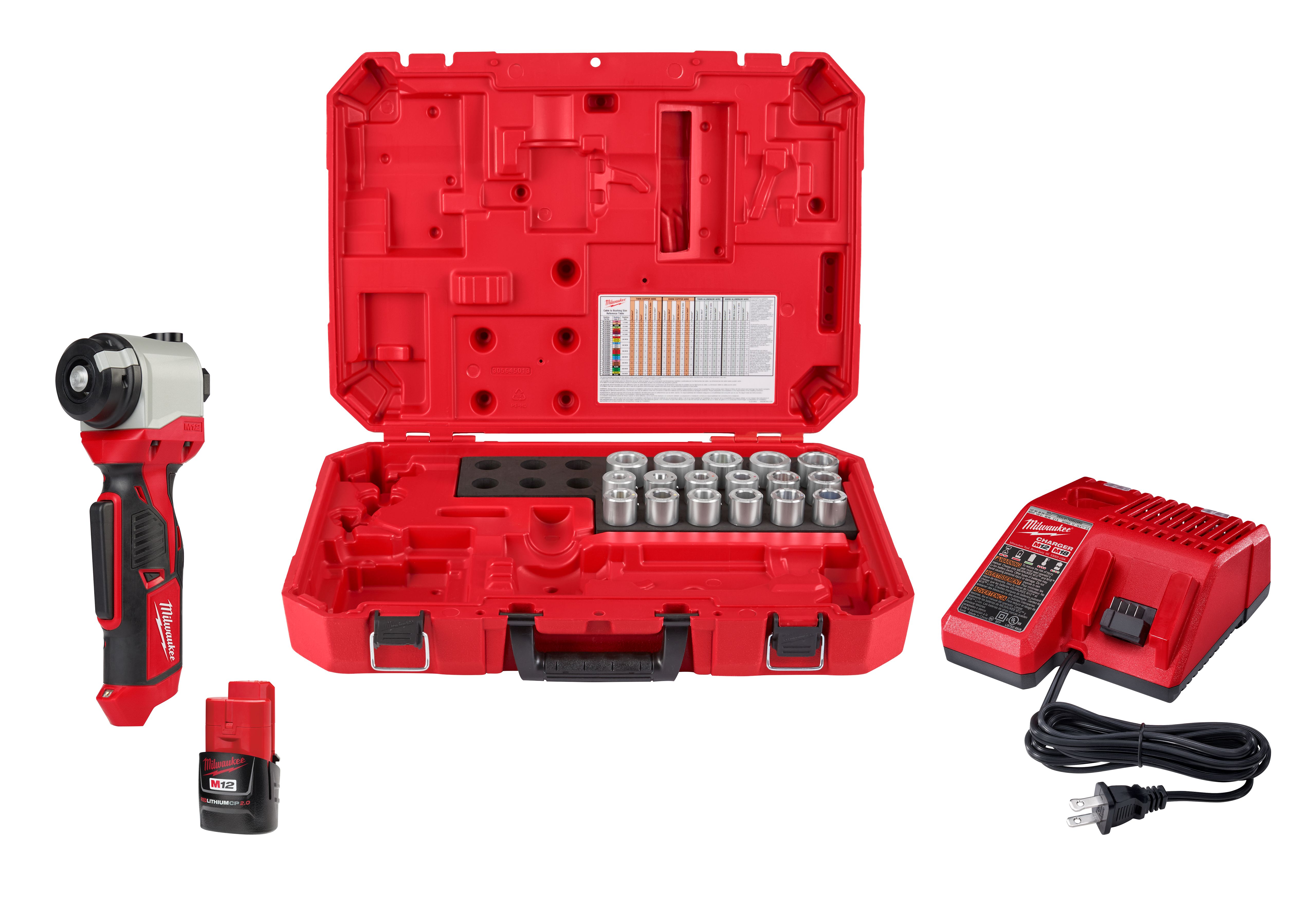 M12™ Cable Stripper Kit with 17 Cu THHN / XHHW Bushings