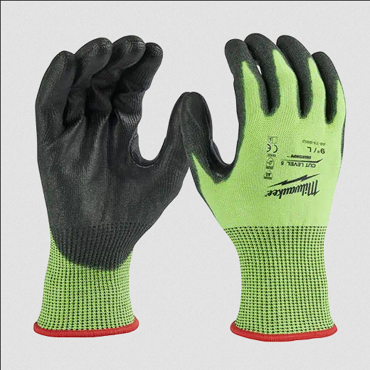 High Visibility Cut Level 5 Polyurethane Dipped Gloves - Size Large - 1 Pack