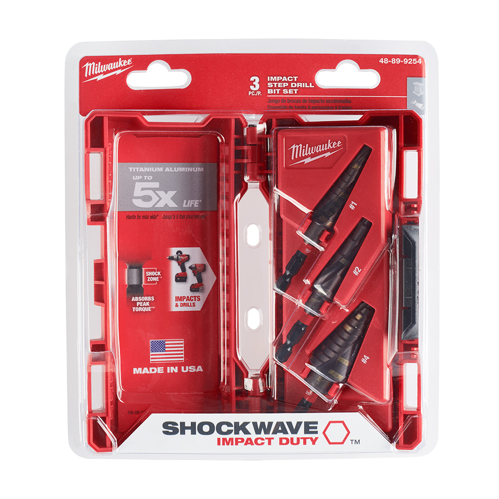 SHOCKWAVE Impact Duty Step Bit 3pc Set (#1, #2, #4)