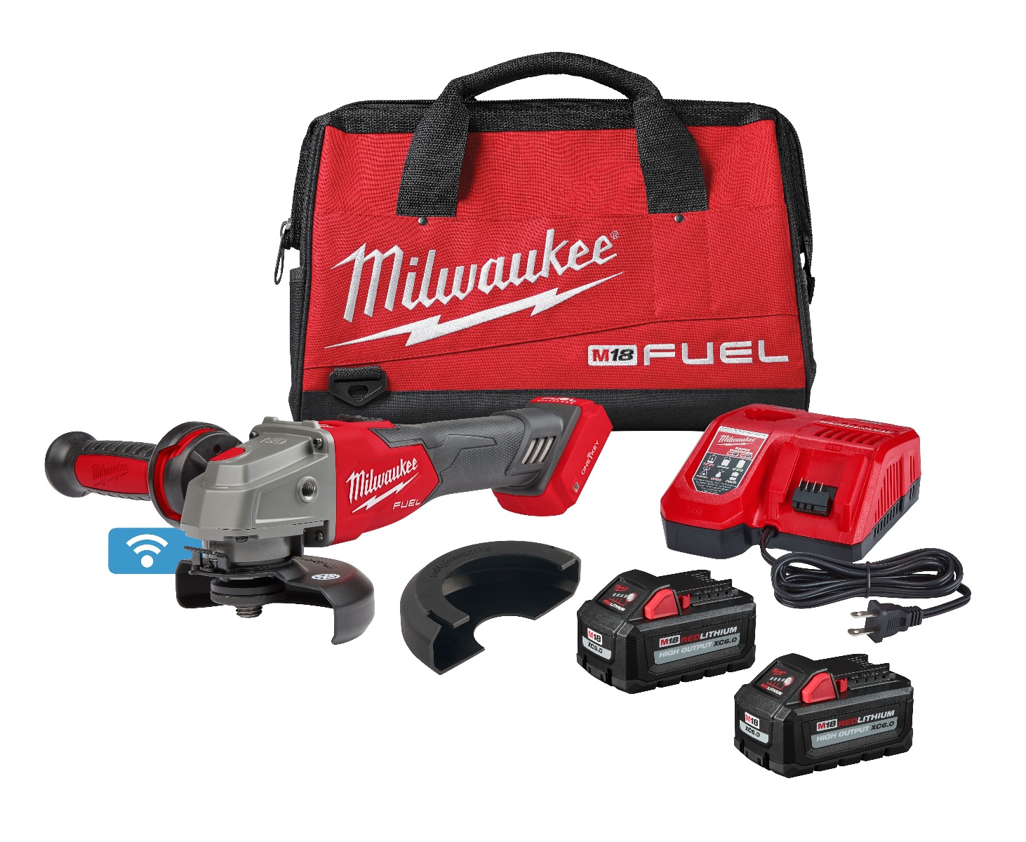 Milwaukee M18 FUEL™ 4-1/2" / 5" Braking Grinder w/ ONE-KEY™ Slide Switch, Lock-On