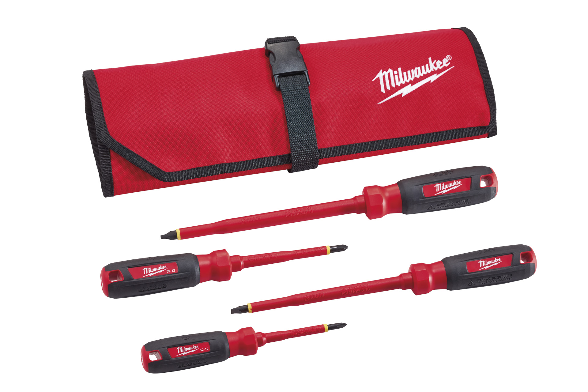 1000V Insulated Screwdriver Set w/ Roll Pouch - 4 Piece