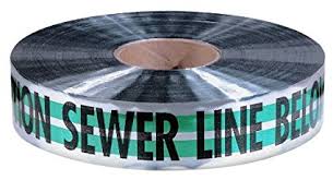 2" MAGNATEC® Premium Detectable Caution Sewer Line Below Tape