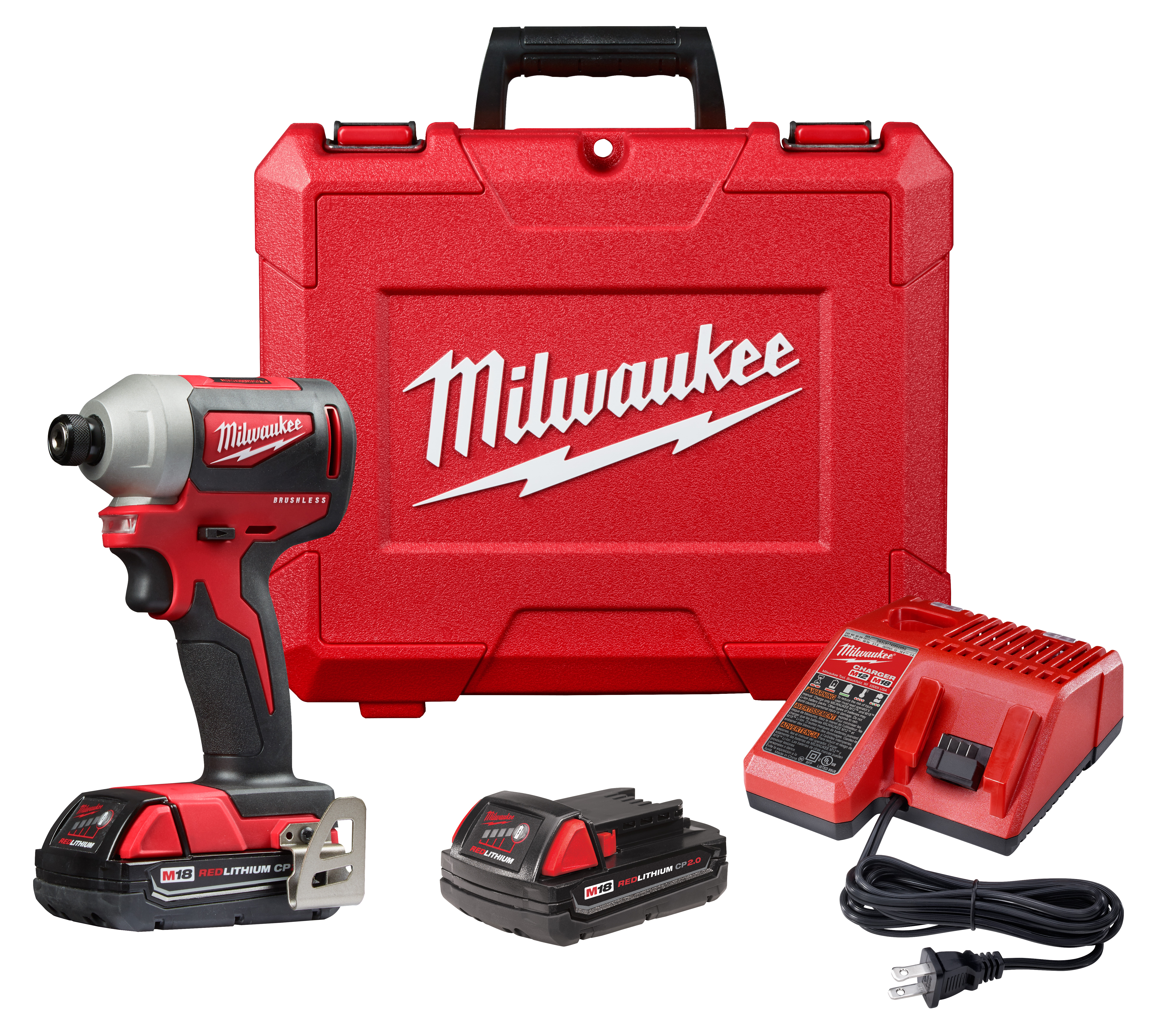 M18 18 Volt Lithium-Ion Cordless Compact Brushless 1/4 in. Hex Impact Driver Kit