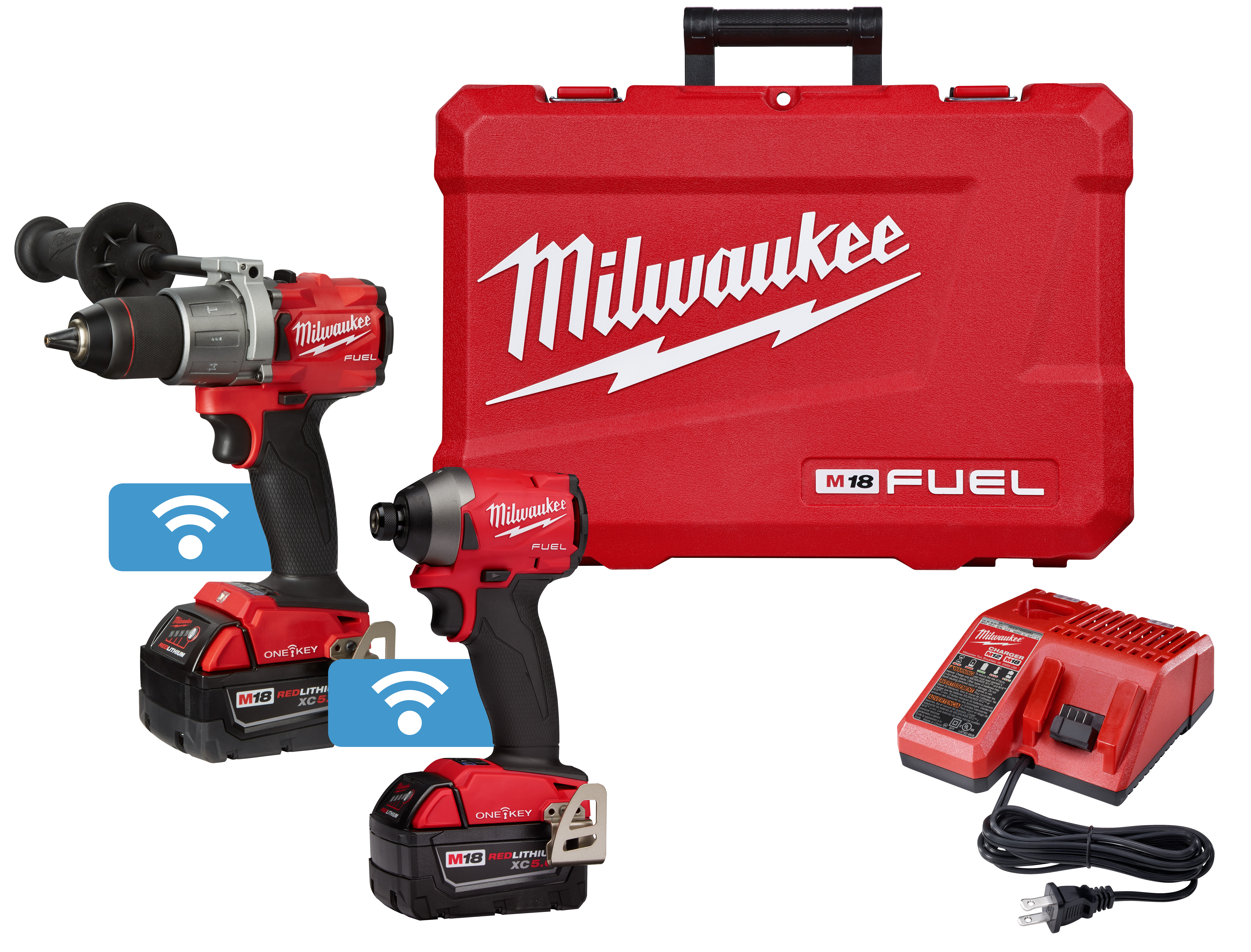 M18 FUEL ONE-KEY 18 Volt Lithium-Ion Brushless Cordless Hammer Drill/Impact Combo Kit