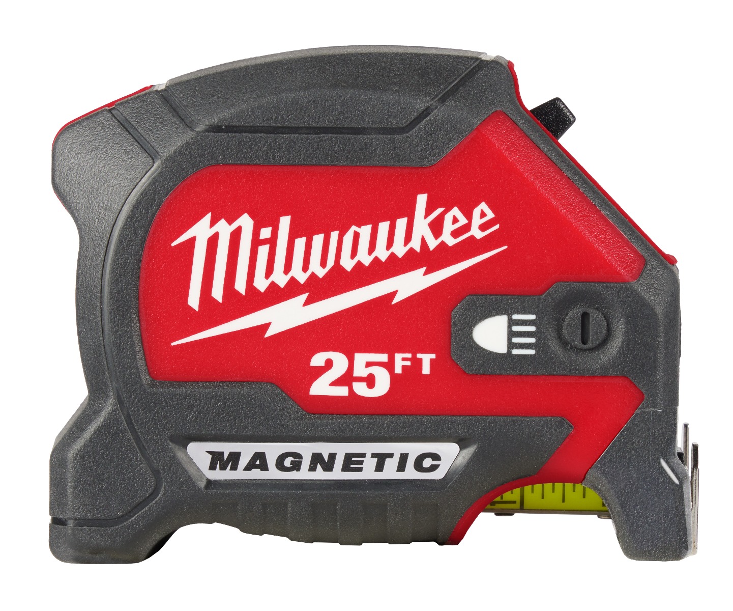 25ft Compact Wide Blade Magnetic Tape Measure w/ Rechargeable 100L Light
