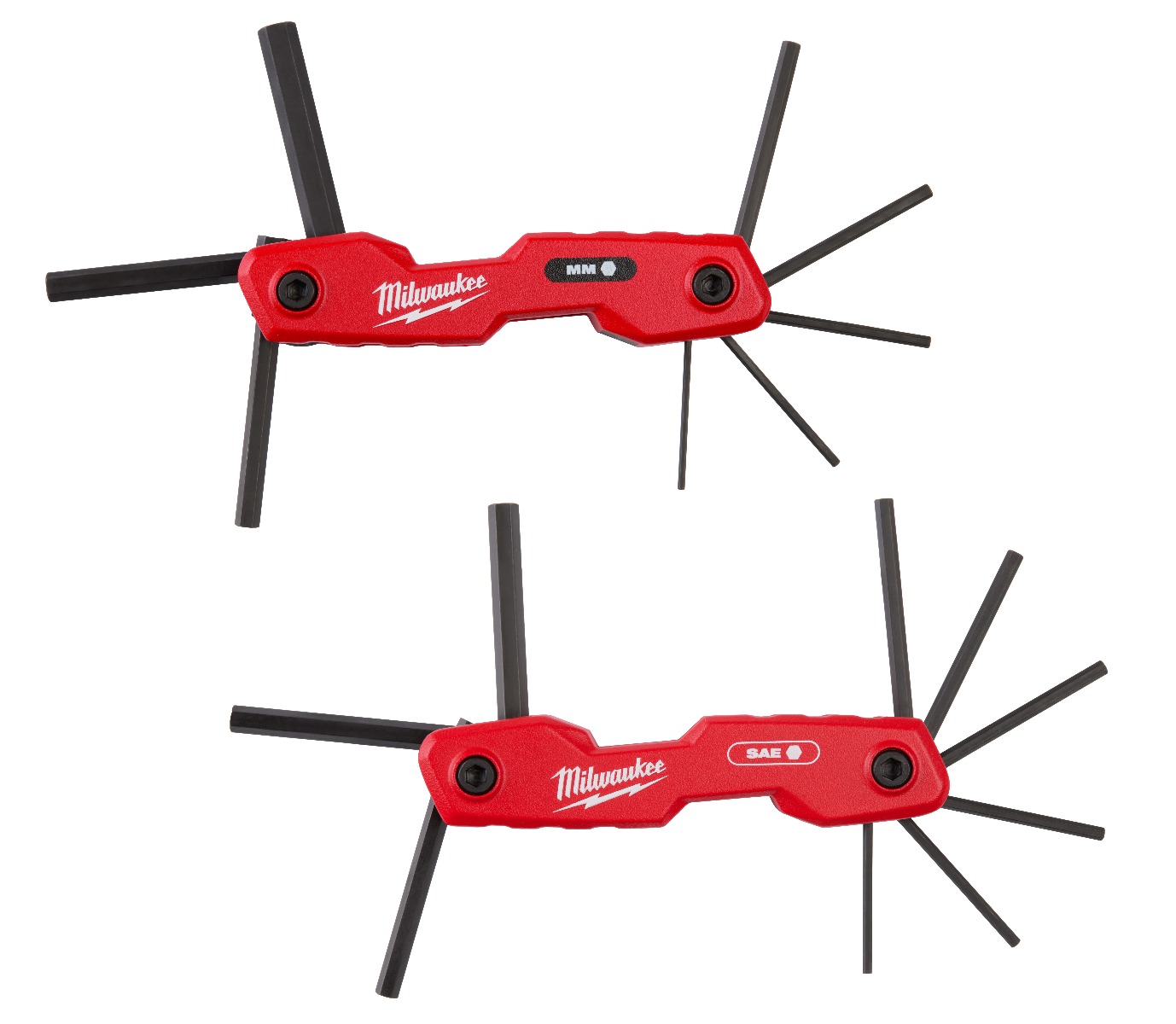 17-Key Folding Hex Key Sets - SAE/Metric