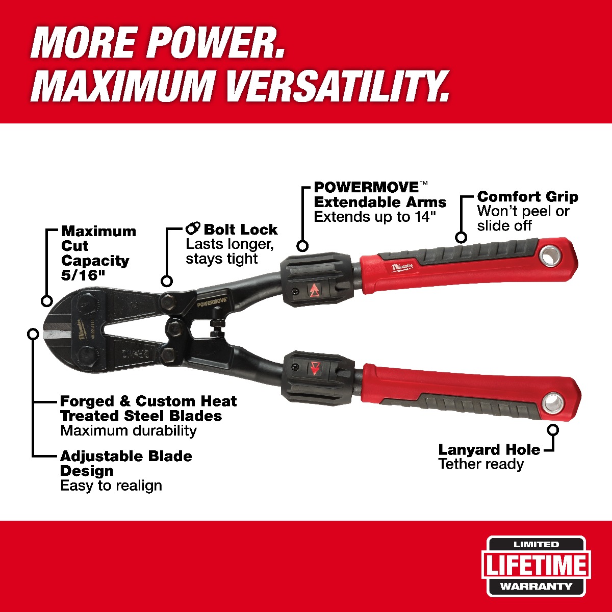 Bolt Cutters with POWERMOVE™ Extendable Arms