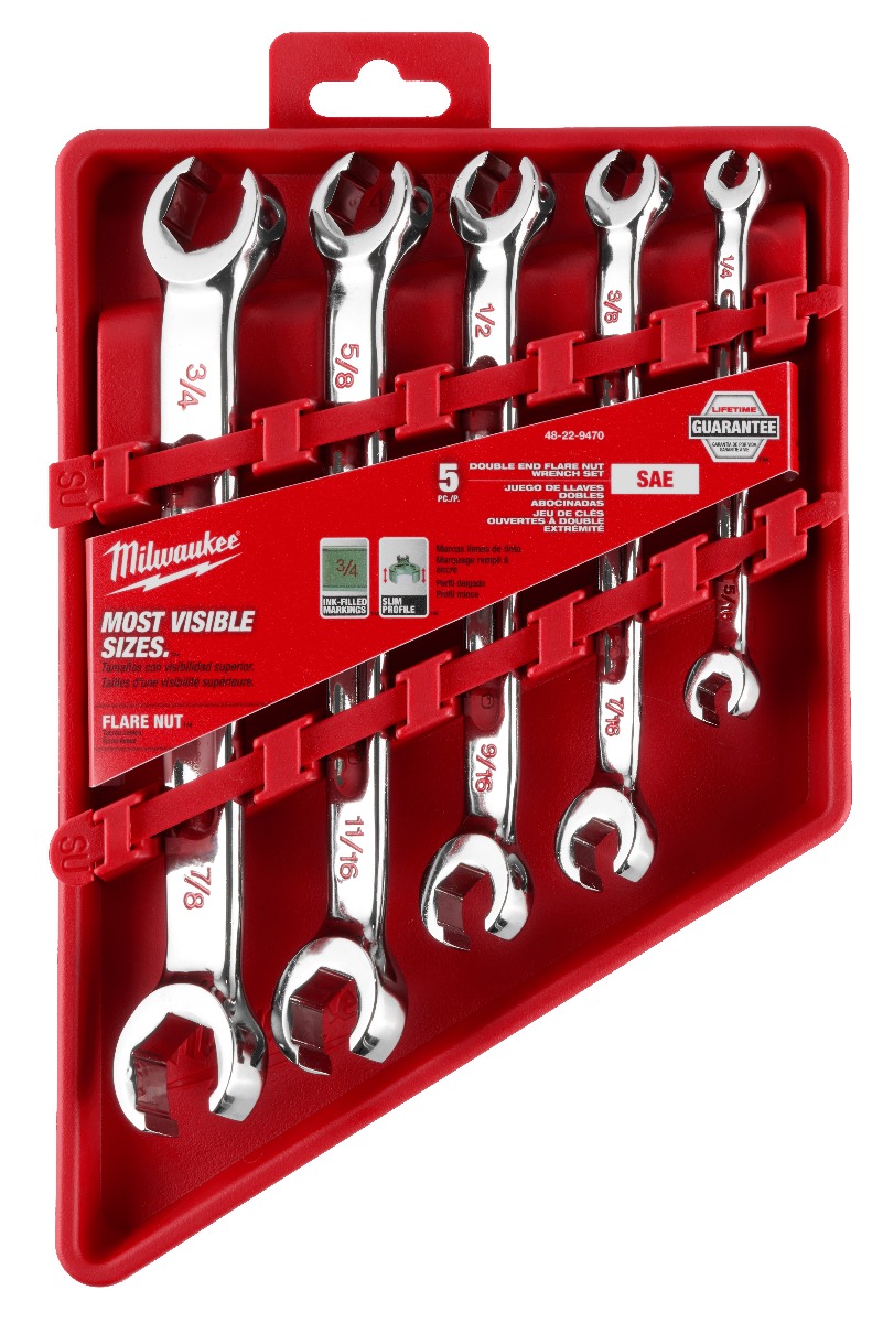 5pc Double End Flare Nut Wrench Set - SAE