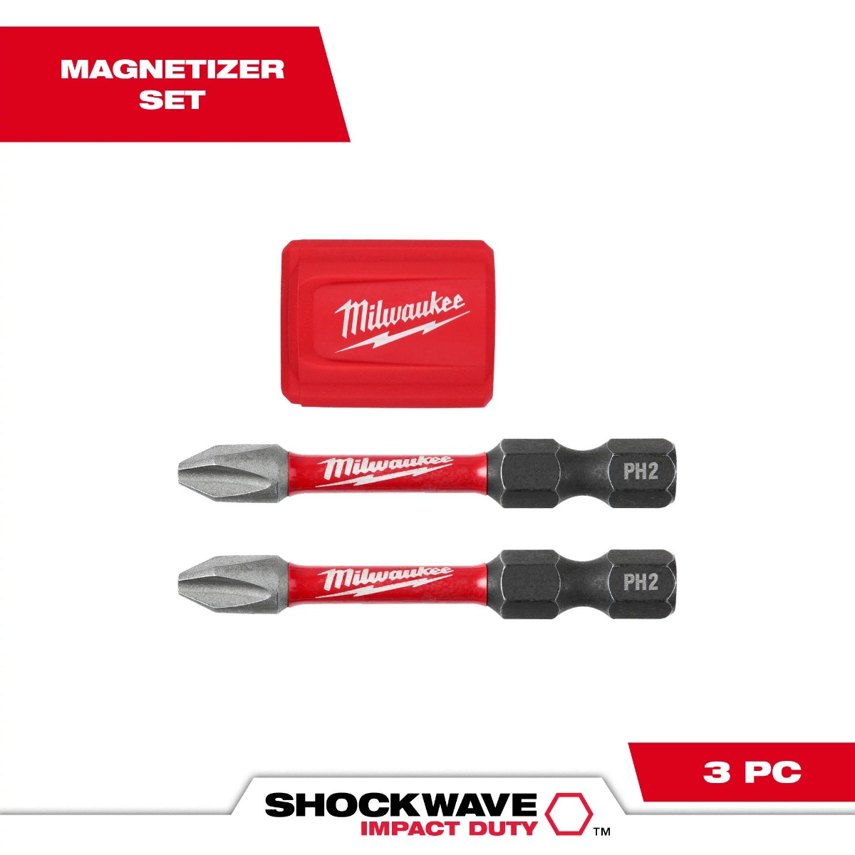 SHOCKWAVE Impact Duty™ Magnetic Attachment and PH2 Bit Set - 3PC