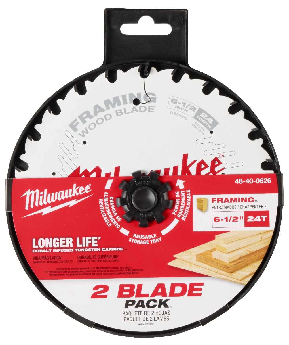 6-1/2” 24T Framing Circular Saw Blade 2PK