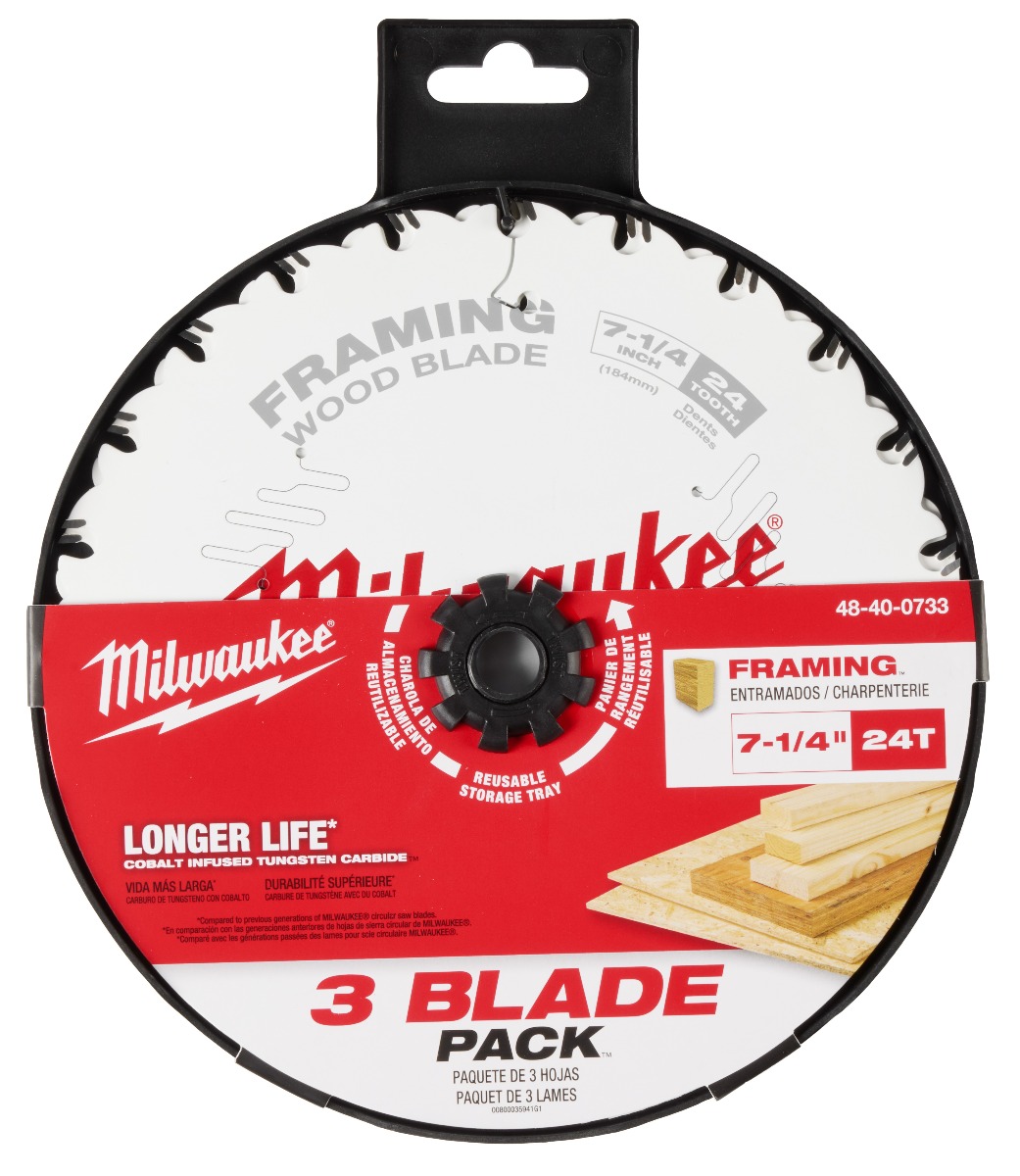 7-1/4" 24T Framing Circular Saw Blade 3PK