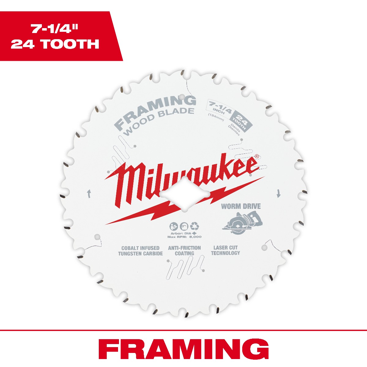 7-1/4" 24T Worm Drive Framing Contractor Pack (25PK)