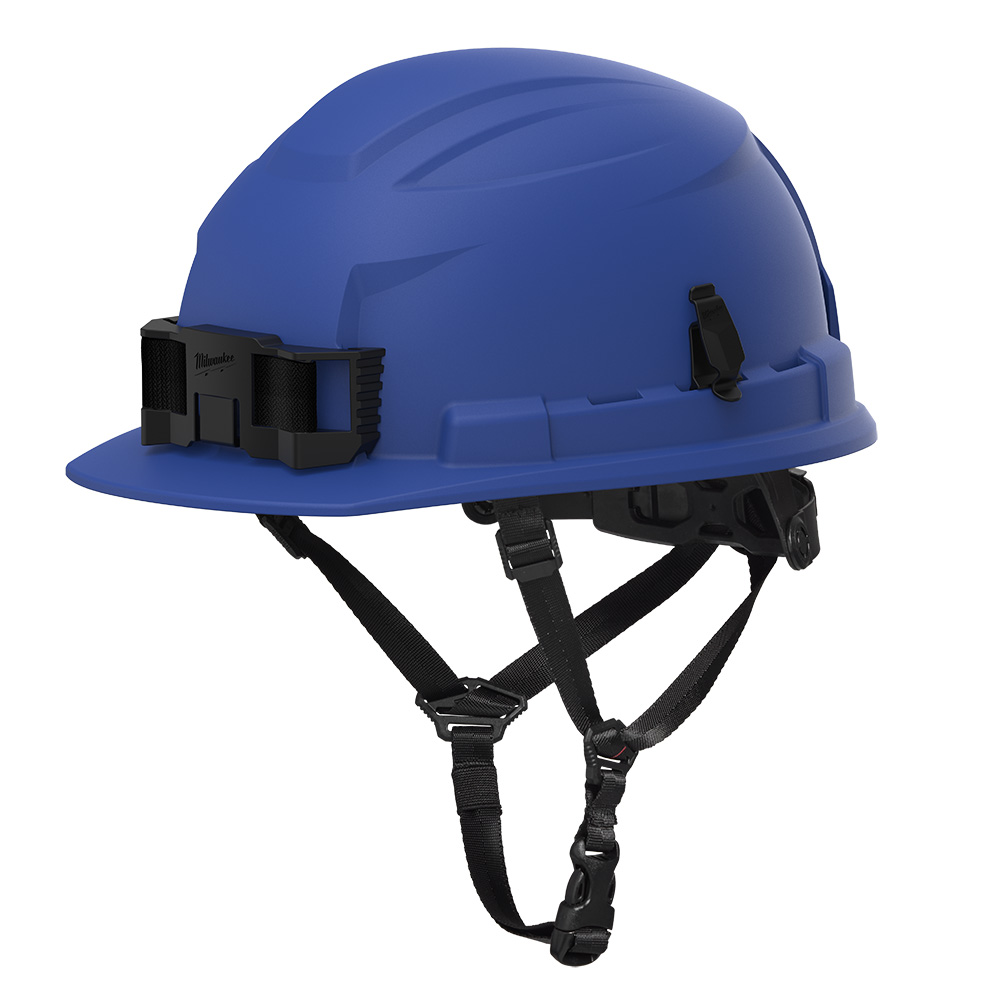 BOLT™ 4PT Blue Front Brim Non-Vented Safety Helmet  - Type 2, Class E