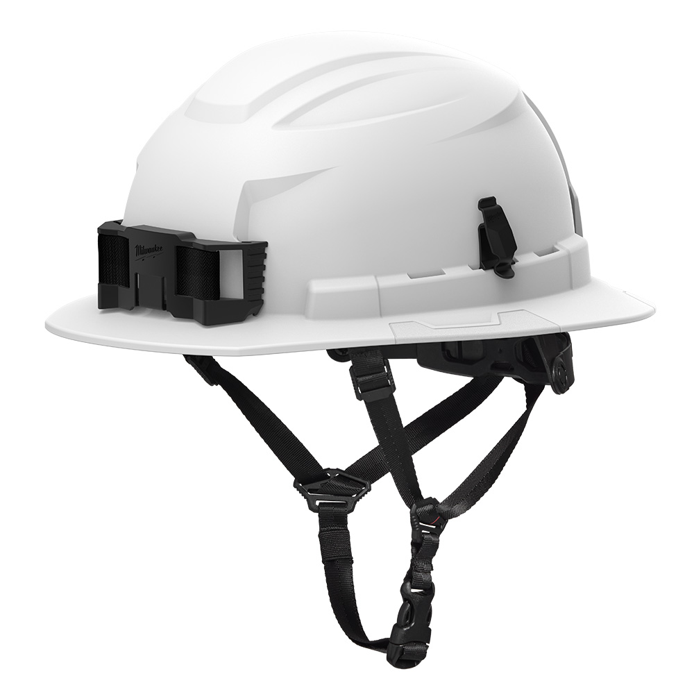 BOLT™ 4PT White Full Brim Non-Vented Safety Helmet  - Type 2, Class E