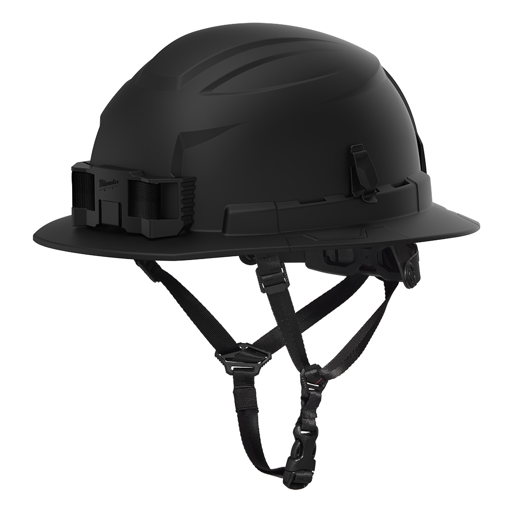 BOLT™ 4PT Black Full Brim Non-Vented Safety Helmet  - Type 2, Class E