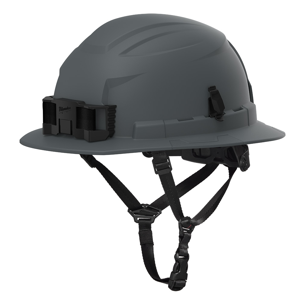BOLT™ 4PT Grey Full Brim Non-Vented Safety Helmet  - Type 2, Class E