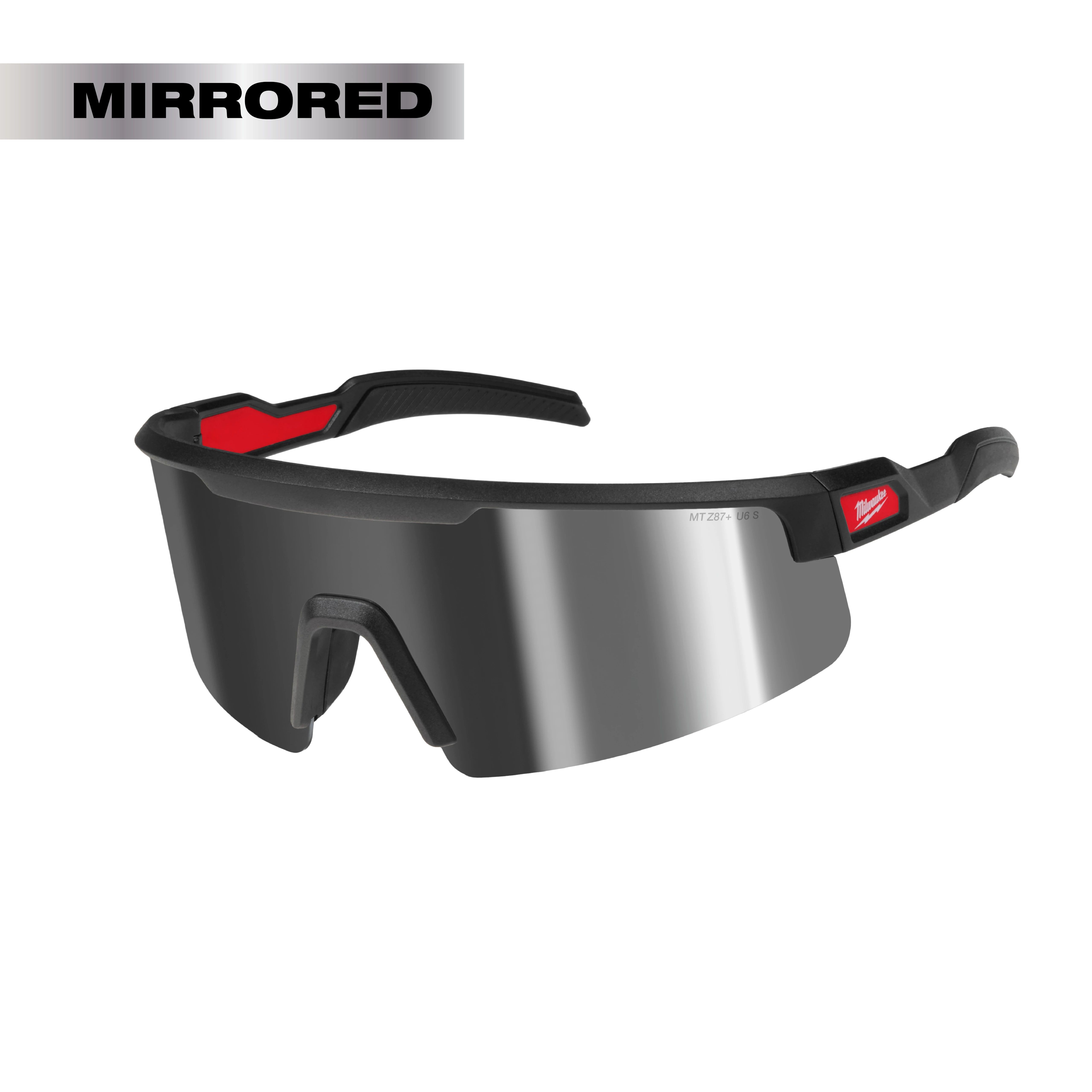 Wrap Around Safety Glasses - Mirrored Anti-Scratch Lenses