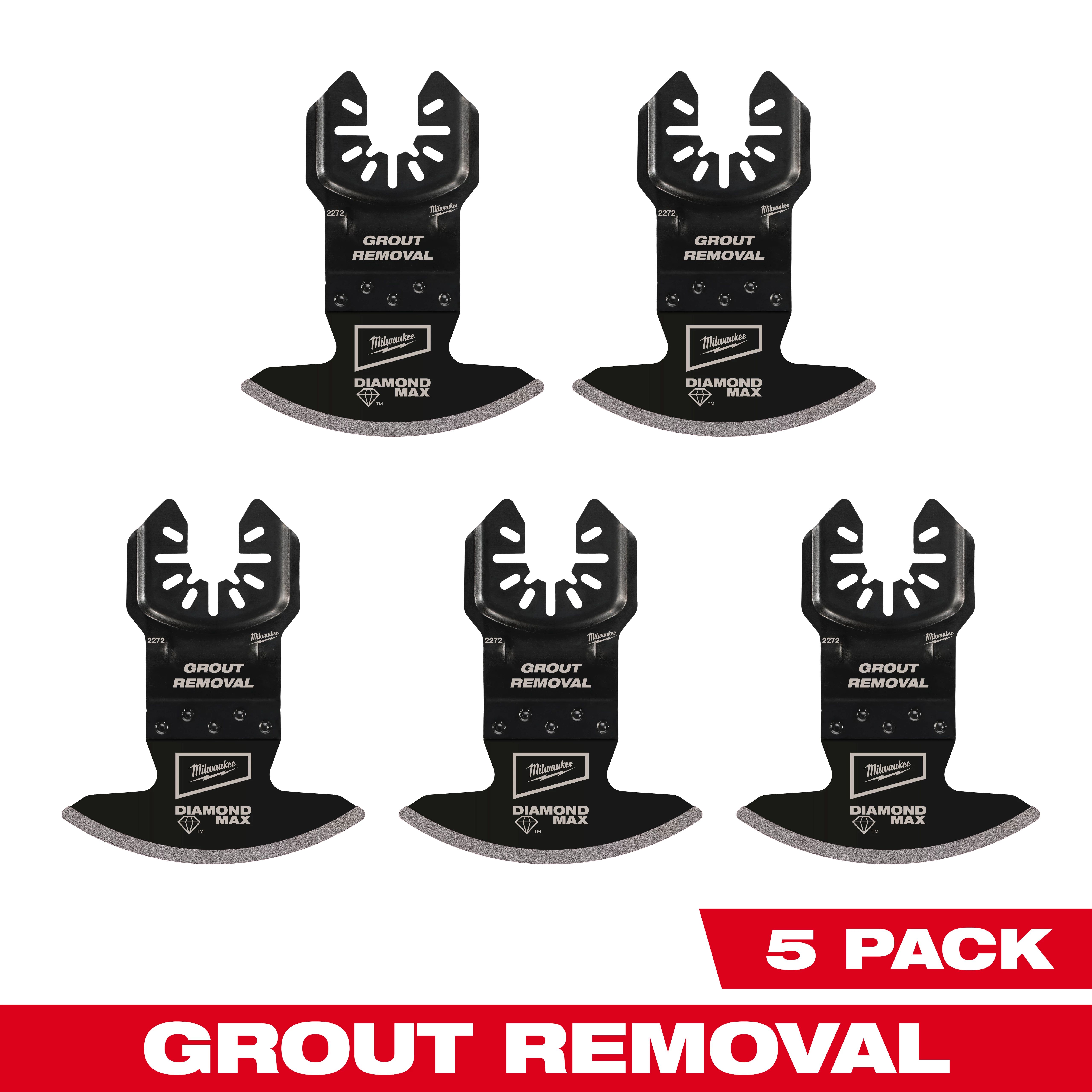 MILWAUKEE® OPEN-LOK™ DIAMOND MAX™ Diamond Grit Grout Removal Multi-Tool Blade 5PK