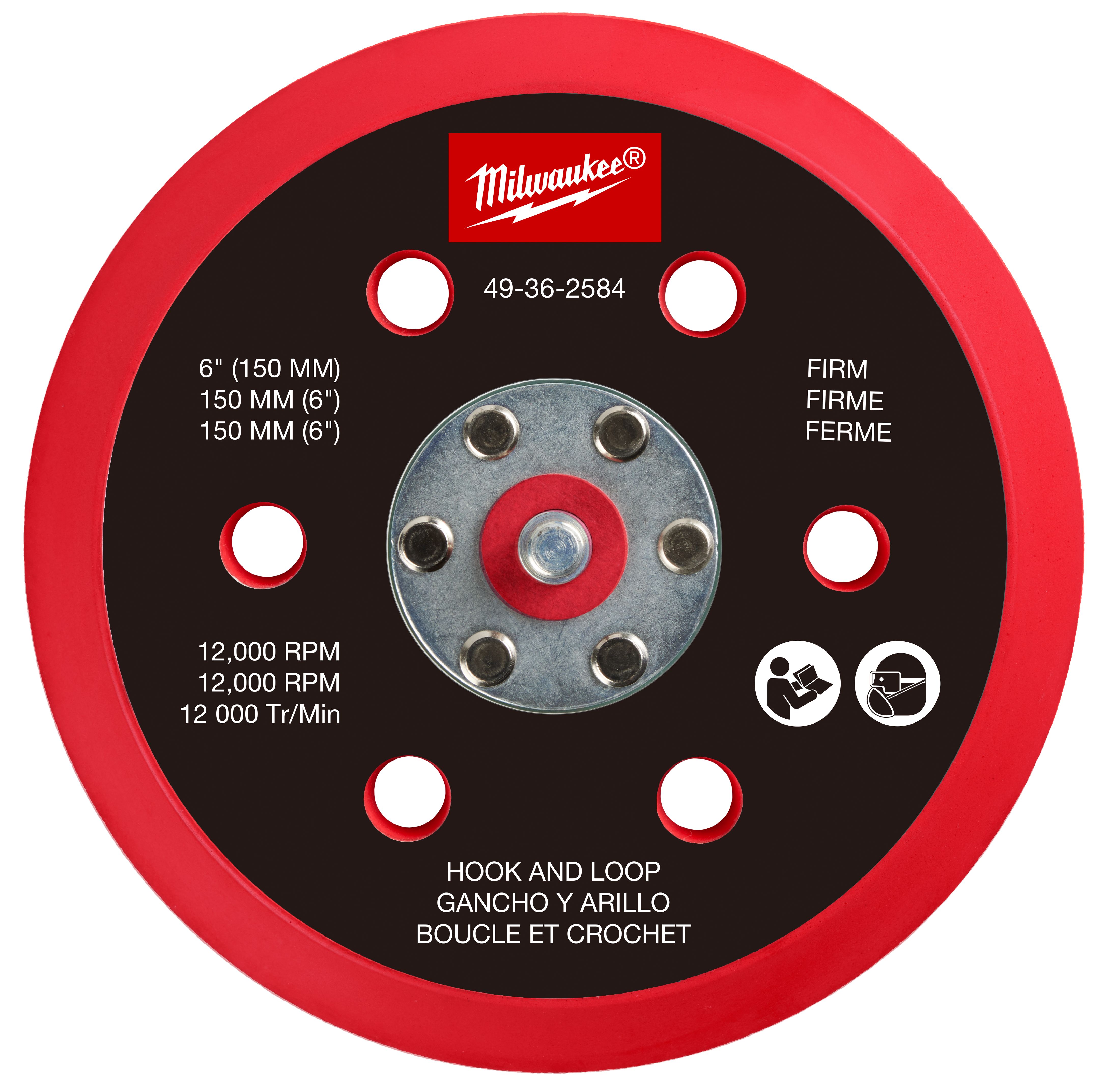 6" Hook and Loop Sander Backing Pad - Firm