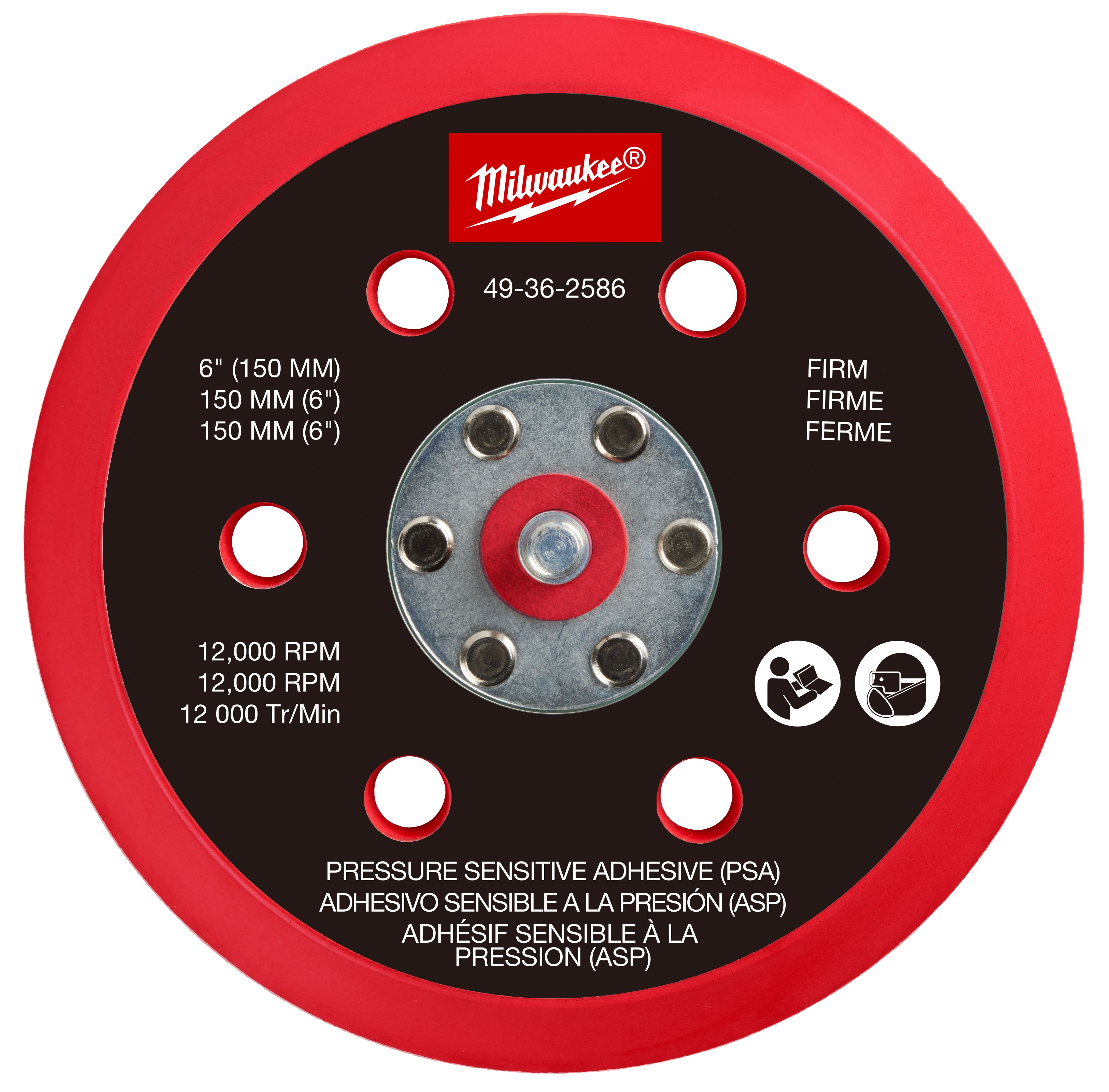 6" Pressure Sensitive Adhesive Sander Backing Pad – Firm